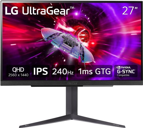 LG Ultragear 27 Inch QHD(2560x1440) IPS Gaming Monitor with 240Hz Refresh Rate, VESA DisplayHDR400, AMD FreeSync Premium, NVIDIA G-SYNC Compatible, Black...
