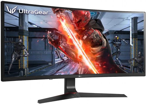 LG 34" Ultragear Curved WFHD (2560 x 1080) IPS 144Hz G-SYNC Compatible Gaming Monitor, 1ms motion blur reduction, HDR10 compatible, Height adjustable  ...