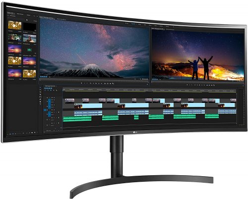 LG 38" Class 21:9 Curved UltraWide QHD+ (3840 x 1600) IPS Display with HDR 10 and Tilt/Height Adjustable Stand, Black (38WN75C-B) ...