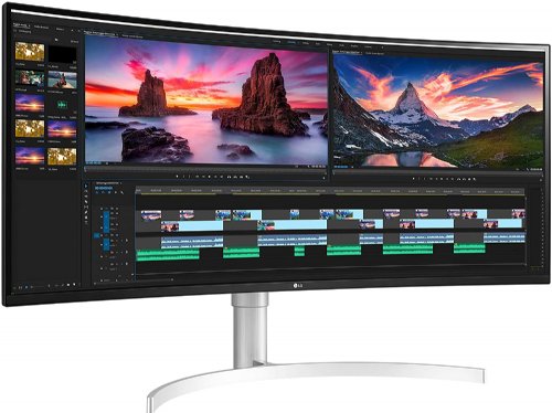 LG 38" UltraWide QHD+ IPS Curved Monitor with Thunderbolt 3 Connectivity (38WN95C-W) ...