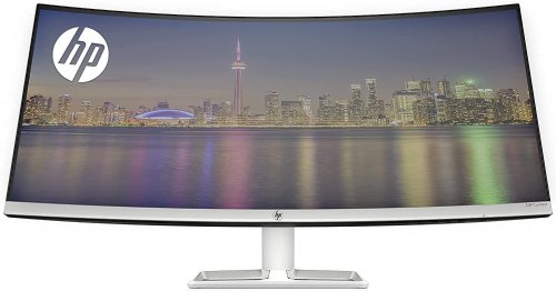HP 34f 34inch Curved Monitor with AMD FreeSync Technology, Ultra-Wide Quad HD Resolution (3440 -1440p), IPS Display, and 3-Sided Low Bezel, 1-Yr Warranty (6JM50AA)...