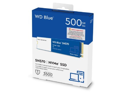 Western Digital Blue 500GB WD SN570 NVMe Internal Solid State Drive SSD - Gen3 x4 PCIe 8Gb/s, M.2 2280, Up to 3,500 MB/s...