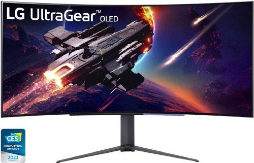 LG Ultragear 45GR95QE-B 45 Inch QHD(3440x1440) OLED Curved(800R) Gaming Monitor, 0.03ms 240Hz HDR10 NVIDIA G-SYNC Compatible, FreeSync Premium, Remote Controller...