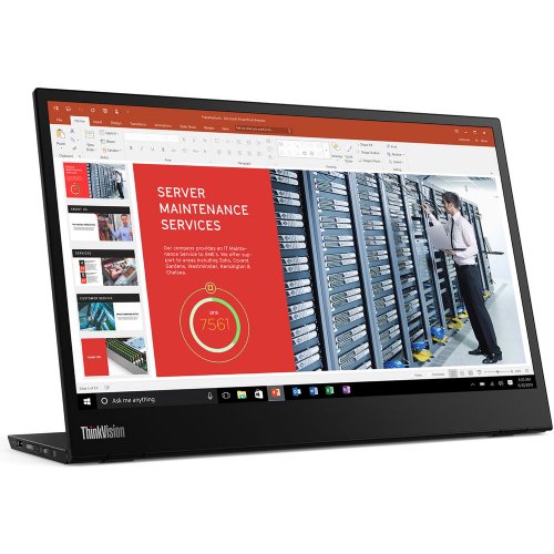 Lenovo ThinkVision M14 14" Full HD WLED LCD Monitor - 16:9 - Raven Black - 14.00" (355.60 mm) Class - In-plane Switching (IPS) Technology - 1920 x 1080...