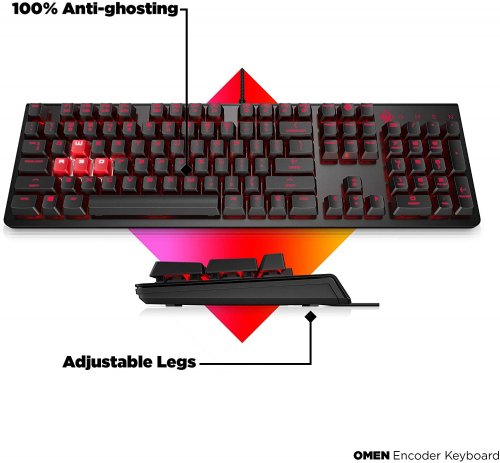 HP Encoder Gaming Red Keyboard U.S. - English localization (6YW76AA#ABA) ...