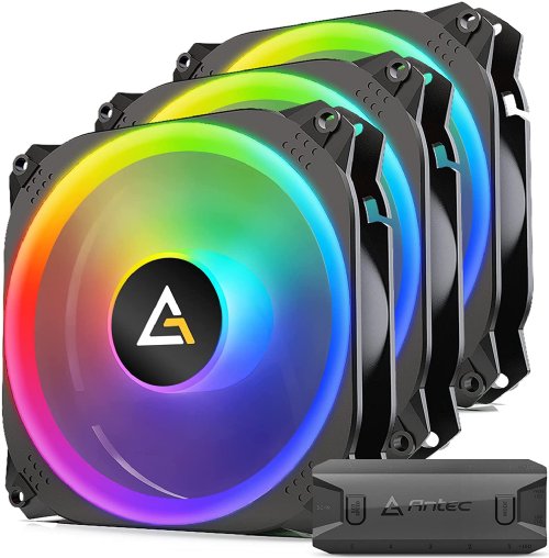 Antec Prizm X RGB Fans, 120 Case Fan, RGB Case Fans, 5v-3pin ARGB Case Fans, Prizm X Series 3 Packs with Controller, PWM: 20.0-32.6dB(A), Superior Air Pressure...