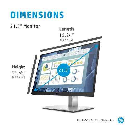 HP EliteDispay E22 G4 FHD 22" IPS Monitor, On-screen controls Low blue light mode Anti-glare, 1 VGA 1 USB Type-B 1 HDMI 1.4 1 DisplayPort 1.2 4 USB-A 3.2...
