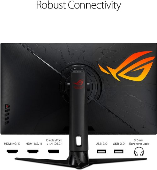 ASUS ROG Swift PG32UQR 32" 4K HDR 144Hz DSC HDMI 2.1 Gaming Monitor - UHD (3840 x 2160), IPS, 1ms, G-SYNC Compatible, Extreme Low Motion Blur Sync, Eye Care...