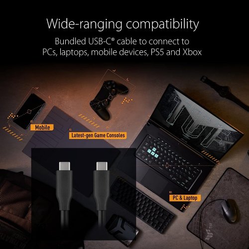ASUS TUF Gaming A1 External M.2 NVMe PCIe SSD Enclosure - USB-C, M.2 Q-Latch for Easy Installation, Drop Resistance, IP68 Water and dust Resistance, PS5 and Xbox Support