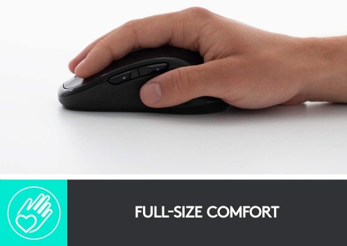Logitech Wireless Mouse M510, contoured shape with soft rubber grips provide all-day comfort, 3-year limited hardware warranty (910-001822)
