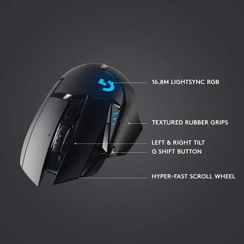 Logitech G502 LIGHTSPEED Wireless Gaming Mouse, HERO 25K Sensor, 25,600 DPI, RGB, Adjustable Weights, 11 Programmable Buttons, Long Battery Life, On-Board Memory...