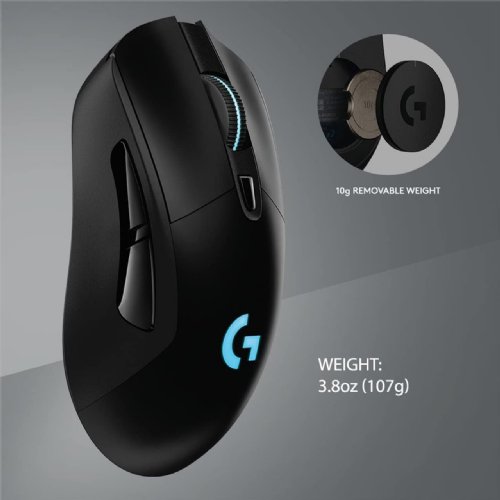 Logitech G703 Lightspeed Wireless Gaming Mouse W/Hero 16K Sensor, PowerPlay Compatible, Lightsync RGB, Lightweight 95G+10G Optional, 100-16, 000 DPI, Rubber Side Grips...