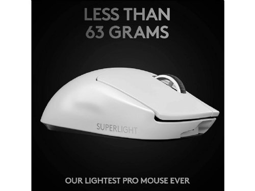 Logitech G PRO X SUPERLIGHT Wireless Gaming Mouse, Ultra-Lightweight, HERO 25K Sensor, 25,600 DPI, 5 Programmable Buttons, Long Battery Life, Compatible with PC / Mac - White
