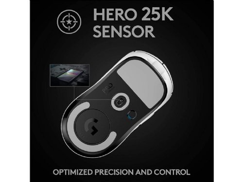 Logitech G PRO X SUPERLIGHT Wireless Gaming Mouse, Ultra-Lightweight, HERO 25K Sensor, 25,600 DPI, 5 Programmable Buttons, Long Battery Life, Compatible with PC / Mac - White