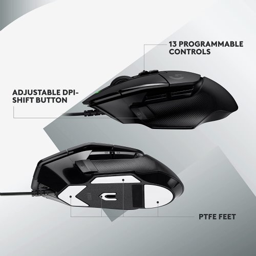 Logitech G502 X Wired Gaming Mouse - LIGHTFORCE Hybrid Optical-Mechanical Primary switches, Hero 25K Gaming Sensor, Compatible with PC - macOS/Windows - Black..