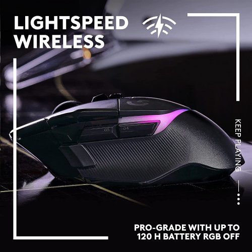 Logitech G502 X Lightspeed Wireless Gaming Mouse - Optical Mouse with LIGHTFORCE Hybrid Optical-Mechanical switches, Hero 25K Gaming Sensor, Compatible with PC - Black...
