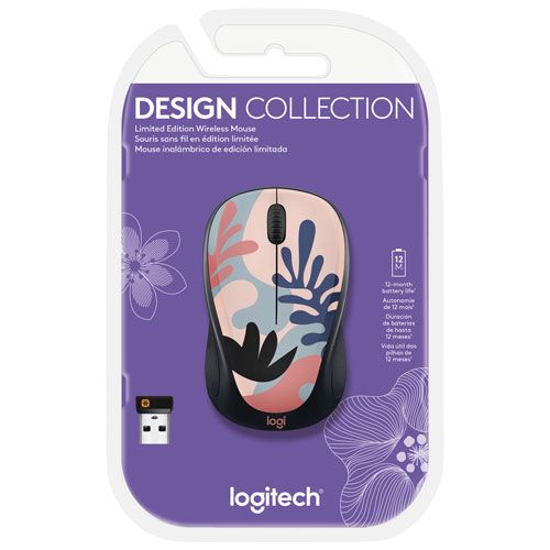 Logitech Design Collection Wireless Mouse - Coral Reef - Optical - Wireless - Radio Frequency - 2.40 GHz - Yes - Coral Reef - USB - 1000 dpi - Scroll Wheel - 3 Button(s)...