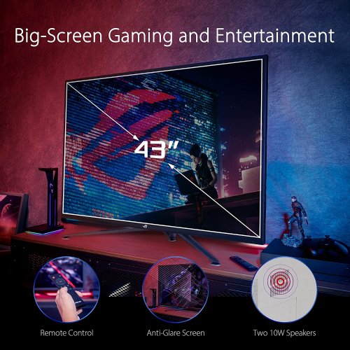 ASUS ROG Strix 43 4K HDR DSC Gaming Monitor (XG43UQ) - UHD (3840 x 2160), 144Hz, 1ms, HDMI 2.1, Extreme Low Motion Blur Sync, FreeSync Premium Pro, DCI-P3 90%...