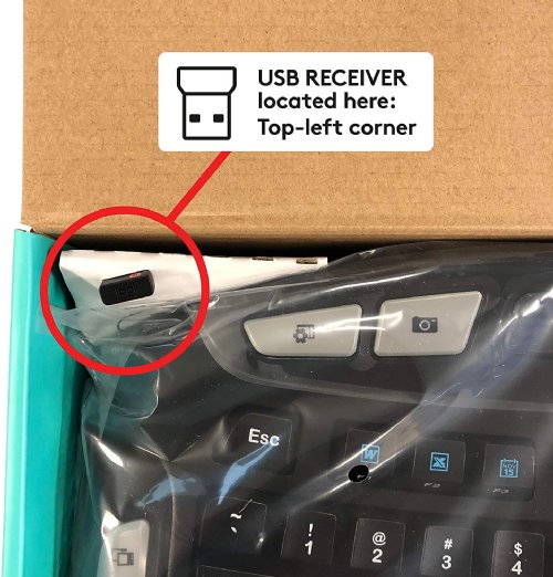 Logitech K350 Wireless Wave Ergonomic Keyboard with Unifying Wireless Technology - Black...