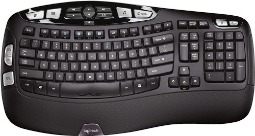 Logitech K350 Wireless Wave Ergonomic Keyboard with Unifying Wireless Technology - Black...