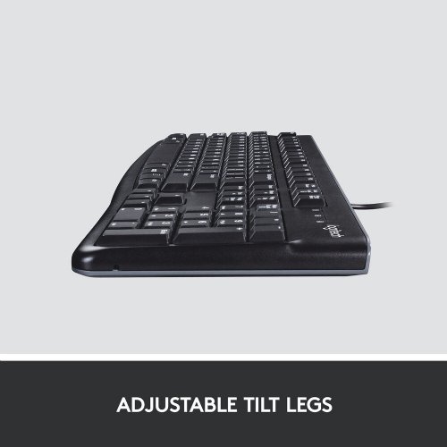 Logitech Keyoard K120 - English Layout -Comfortable, Quiet Typing, Adjustable Tilt Legs, Spill-Resistant Design, Wired USB ...(920-002478)