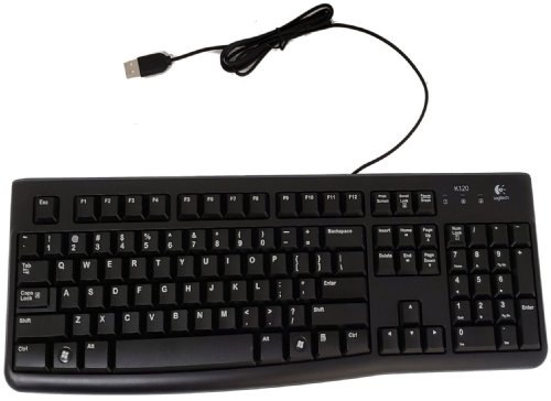 Logitech Keyoard K120 - English Layout -Comfortable, Quiet Typing, Adjustable Tilt Legs, Spill-Resistant Design, Wired USB ...(920-002478)