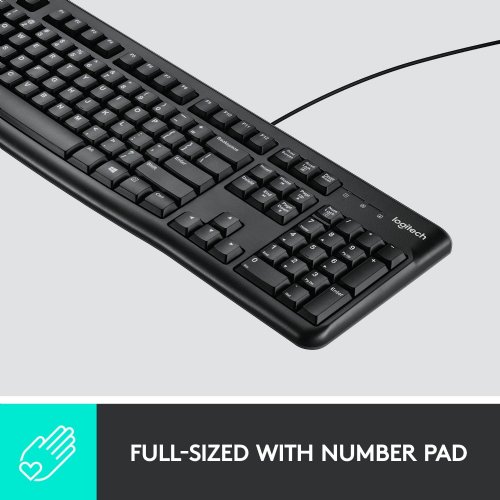 Logitech MK120 Wired Keyboard and Mouse Combo for Windows, Optical Wired Mouse, Full-Size Keyboard, USB Plug-and-Play, Compatible with PC, Laptop - Black...
