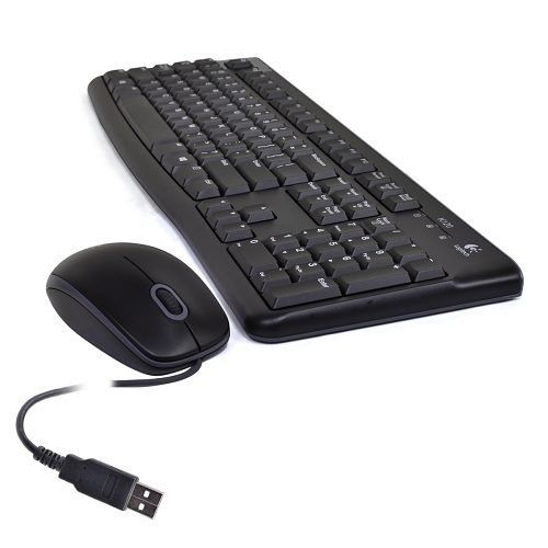 Logitech MK120 USB Keyoard and Mouse Combo with wired USB connections, English Layout (920-002565) ...