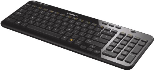 Logitech K360 Compact Wireless Keyboard - French Layout, 2.4GHz Wireless, USB Unifying Receiver, 12 F-Keys, 3-Year Battery Life, Compatible with PC, Laptop - Glossy Black