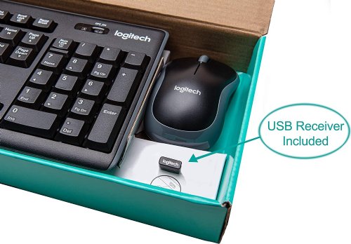 Logitech MK270 Wireless Keyoard and Mouse Combo, Reliable 24 GHz wireless connection, Unifying receiver connects both the Keyboard and mouse using just one ...