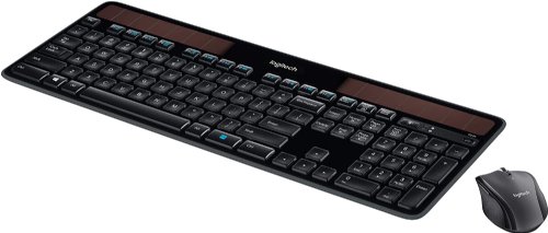Logitech MK750 Solar Wireless Keyoard and Mouse Combo, USB received wirelessly connects both the Keyboardand mouse to your computer, English Layout (920-00 ...