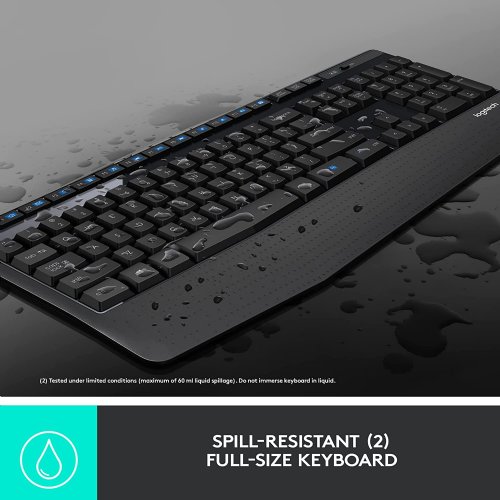 Logitech MK345 Wireless Combo Full-Sized Keyboard with Palm Rest and Comfortable Right-Handed Mouse, 2.4 GHz Wireless USB Receiver, Compatible with PC, Laptop...(920-006481)