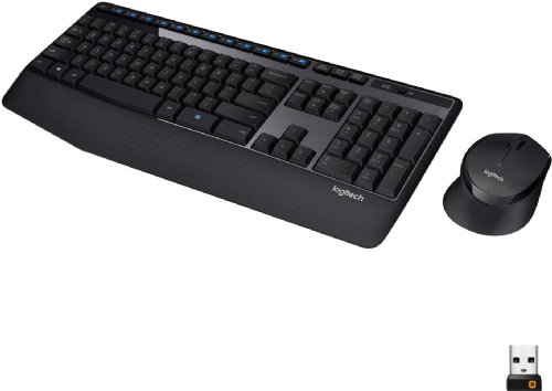 Logitech MK345 Wireless Combo Full-Sized Keyboard with Palm Rest and Comfortable Right-Handed Mouse, 2.4 GHz Wireless USB Receiver, Compatible with PC, Laptop...(920-006481)