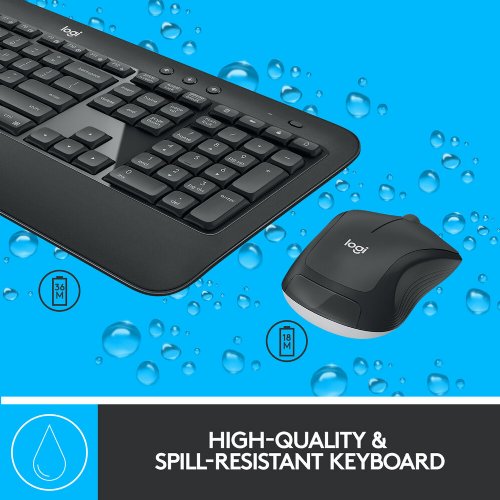 Logitech MK540 Advance Wireless Keyboard and Mouse Combo, English Layout - Tiny USB receiver with Unifying Technology...(920-008671)