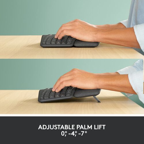 Logitech ERGO K860 Wireless Split Ergonomic Keyboard, Bluetooth 5.0 LE Connection, Molded Convex Curve with Split Key, Full-Size Layout with Integrated Numpad...(920-009166)