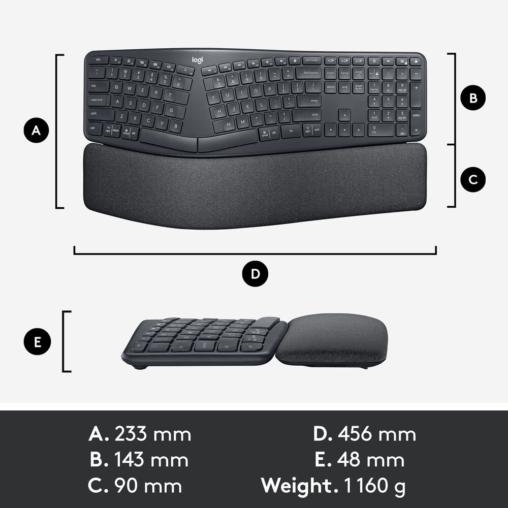 Logitech ERGO K860 Wireless Split Ergonomic Keyboard...(920009166)