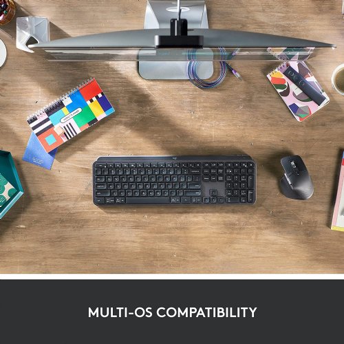 Logitech MX Keys Combo for Business, Gen 2 Full Size Wireless Keyboard and Wireless Mouse, with Keyboard Palm Rest, Bluetooth, Logi Bolt, Quiet Clicks, Windows/Mac/Chrome/Linux...(Graphite)