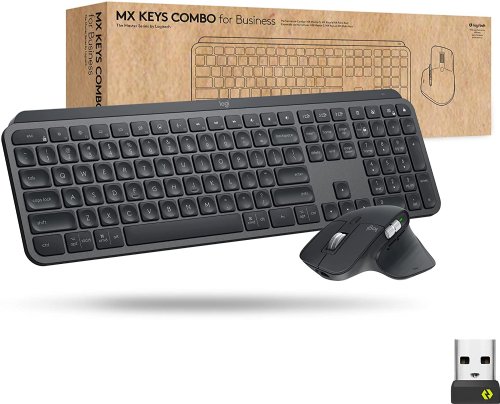 Logitech MX Keys & MX Master 3 Mouse for Business Combo, Wireless, Ergonomic, Secured Logi Bolt Technology, Bluetooth, Globally Certified, Windows/Mac/Chrome/Linux...(Graphite)