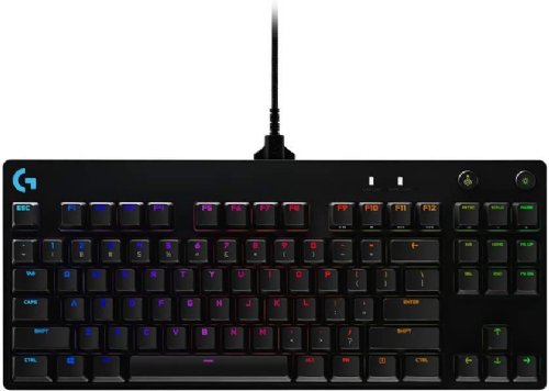 Logitech G PRO Mechanical Gaming Keyboard, Ultra Portable Tenkeyless Design, Detachable Micro USB Cable, 16.8 Million Colour LIGHTSYNC RGB backlit keys..