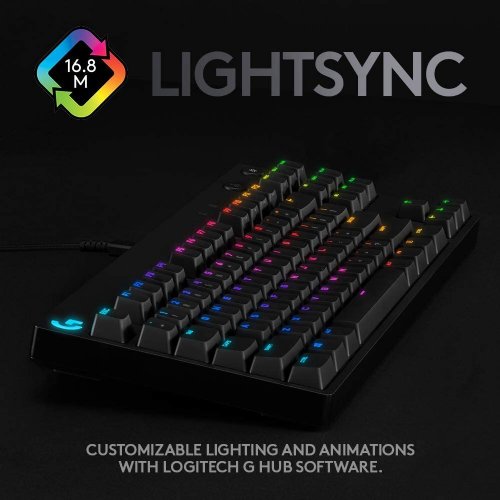Logitech G PRO Mechanical Gaming Keyboard, Ultra Portable Tenkeyless Design, Detachable Micro USB Cable, 16.8 Million Colour LIGHTSYNC RGB backlit keys..