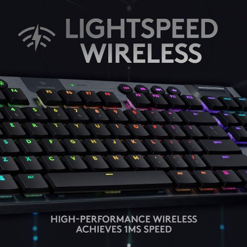 Logitech G915 TKL Tenkeyless Lightspeed Wireless RGB Mechanical Gaming Keyboard, Low Profile Switch Options, LIGHTSYNC RGB, Advanced Wireless and Bluetooth Support...
