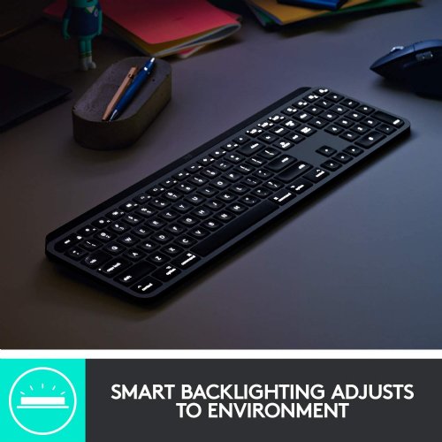 Logitech MX Keys Advanced Wireless Illuminated Keyboard for Mac,Backlit LED Keys, Bluetooth,USB-C, MacBook Pro,Macbook Air,iMac, iPad Compatible, Metal Build...