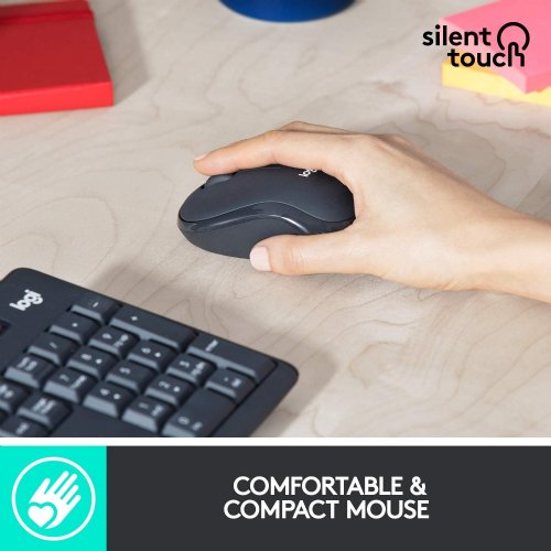 Logitech MK295 Wireless Mouse & Keyboard Combo - Graphite - SilentTouch Technology, Full Numpad, Advanced Optical Tracking, Lag-Free Wireless, 90% Less Noise...