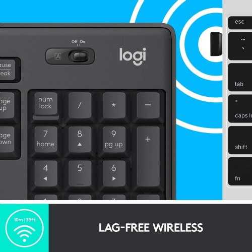 Logitech MK295 Wireless Mouse & Keyboard Combo - Graphite - SilentTouch Technology, Full Numpad, Advanced Optical Tracking, Lag-Free Wireless, 90% Less Noise...