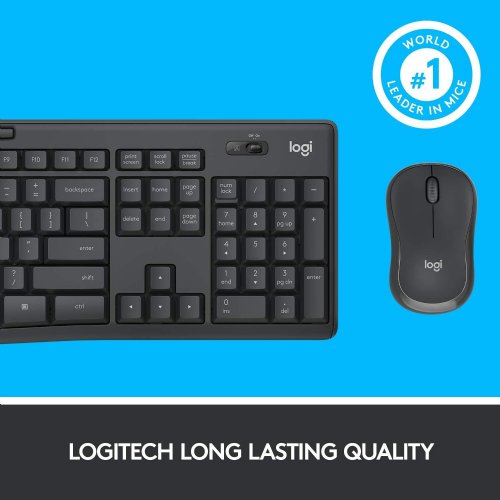 Logitech MK295 Wireless Mouse & Keyboard Combo - Graphite - SilentTouch Technology, Full Numpad, Advanced Optical Tracking, Lag-Free Wireless, 90% Less Noise...