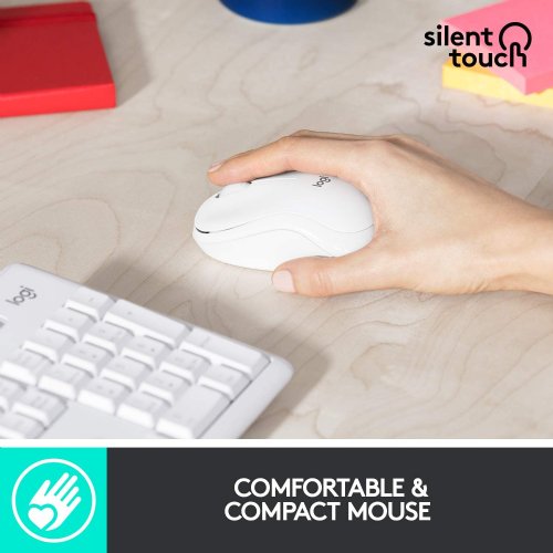 Logitech MK295 Wireless Mouse & Keyboard Combo - Off White - SilentTouch Technology, Full Numpad, Advanced Optical Tracking, Lag-Free Wireless, 90% Less Noise...