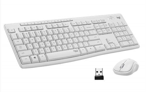 Logitech MK295 Wireless Mouse & Keyboard Combo - Off White - SilentTouch Technology, Full Numpad, Advanced Optical Tracking, Lag-Free Wireless, 90% Less Noise...