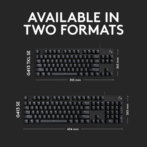 Logitech G413 SE Full-Size Mechanical Gaming Keyboard - Backlit Keyboard with Tactile Mechanical Switches, Anti-Ghosting, Compatible with Windows, macOS - ...