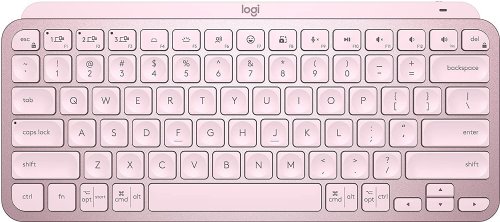 Logitech MX Keys Mini Minimalist Wireless Illuminated Keyboard, Compact, Bluetooth, Backlit, USB-C, Compatible with Apple macOS, iOS, Windows, Linux, Android, Metal Build - Rose...(Rose)