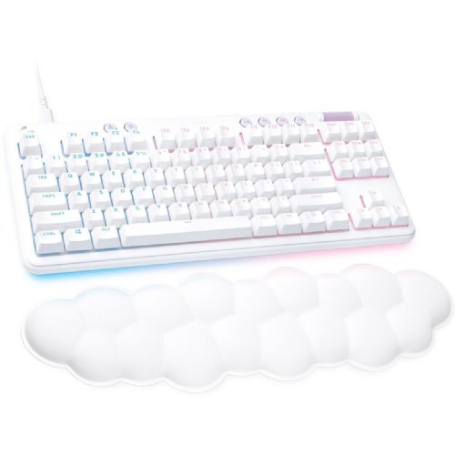 Logitech G715 LIGHTSPEED Wireless Mechanical Gaming Keyboard (White Mist, GX Blue Switches)...